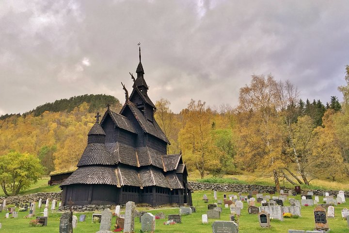 Borgund Stave Church Private Tour The iconic Borgund Stave Church from 1180, a masterpiece of medieval wooden architecture visited on our private Grand Sognefjord tour with Jandis Fjord Tours.