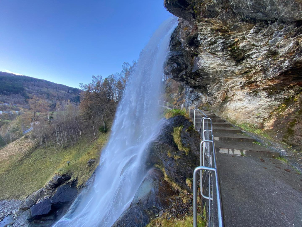 Close up view of Steindalsfossen