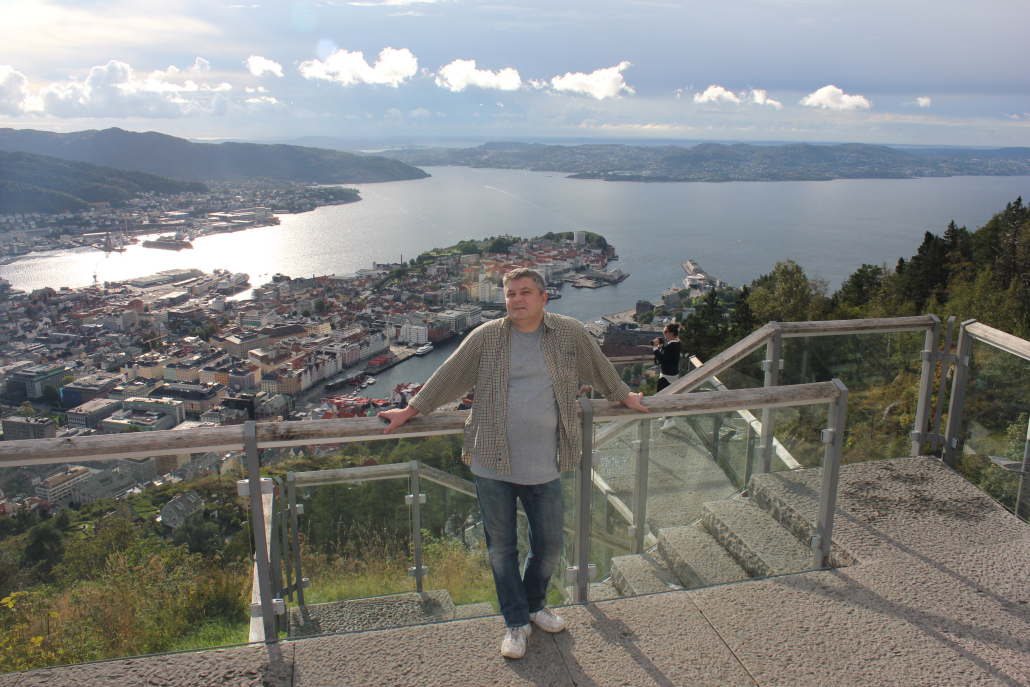 View of Bergen View of Bergen from Mount Ulriken with guide Vlad from Jandis Tour Operator